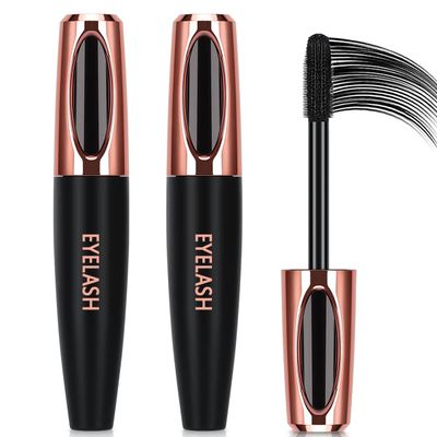 2 Pack 4D Silk Fiber Lash Mascara, Long Lasting Eyelashes, Lengthening and Thick, Waterproof &amp; Smudge-Proof, All Day Exquisitely Full