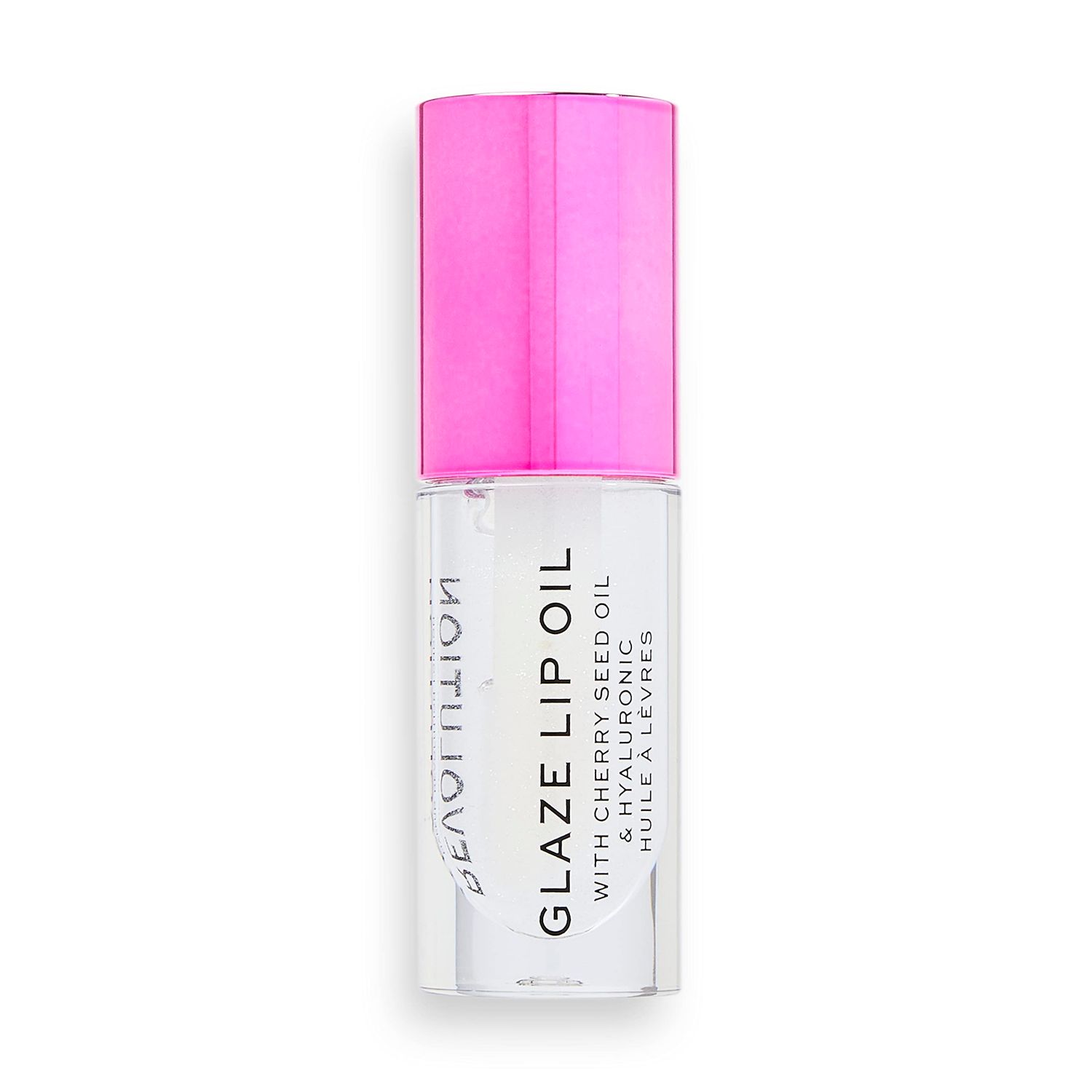 Revolution Beauty, Glaze Lip Oil, Hydrating &amp; Nourishing Formula, Infused with Vitamin E &amp; Hyaluronic Acid, Lust Clear, 0.15 Fl. Oz.