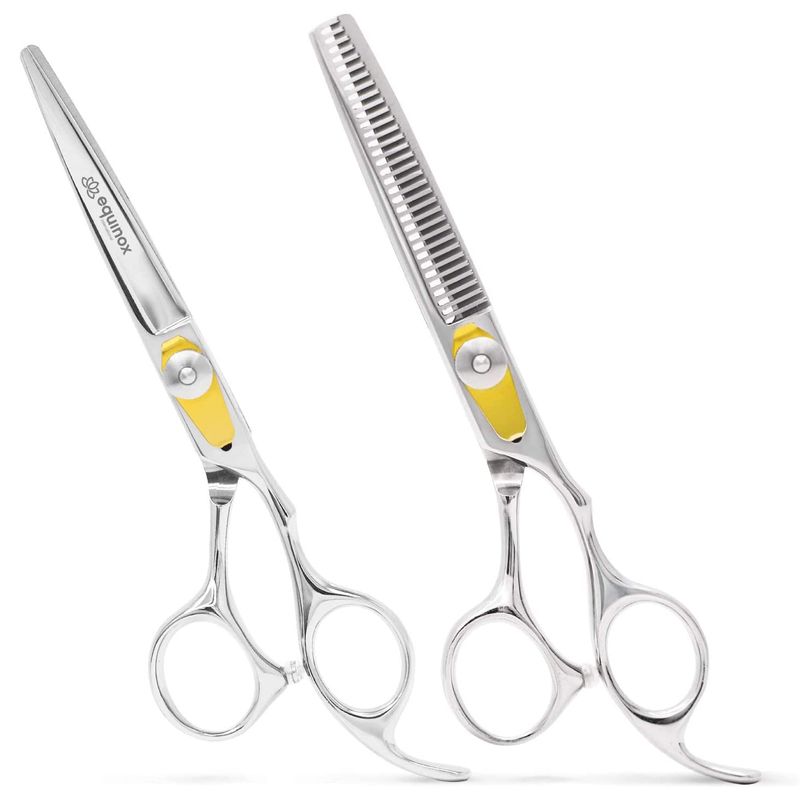 Equinox Professional Hair Scissors Set - Includes Barber Scissors &amp; Thinning Shears for Hair Cutting &amp; Grooming, Premium Japanese Stainless Steel Hair Cutting Scissors, Barber Accessories &amp; Hair Tools