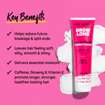 Marc Anthony Strengthening Conditioner, Grow Long - Anti-Frizz, Anti-Breakage &amp; Nourishing Formula For Split Ends, &amp; Hair Growth - Biotin, Vitamin E, Caffeine &amp; Ginseng for Dry &amp; Damaged Hair