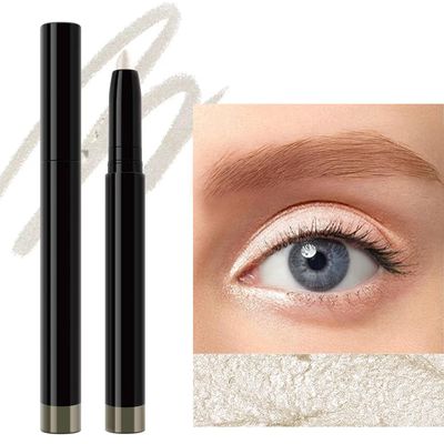2 In1 White Cream Eyeliner Pencil Eyeshadow Stick Sharpenable Multi-Use Longwear Eye Liner Eye Shadow Shimmer Waterproof Long-Lasting Transfer-Proof (# 01)
