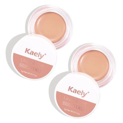 Kaely 2Pcs under Eye Brightener, Conceal Brighten Dark Circles, Color Correcting Pot Concealer for Dark Circles, corrector de ojeras, Waterproof, Vegan Makeup &amp; Cruelty-Free, 09 Vanilla Shimmer