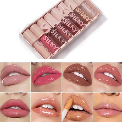 MAEPEOR Shimmer Glossy Lipgloss Set 8PCS Non-Sticky Moisturizing Lip Gloss Long-lasting High Shine &amp; Shimmer Liquid Lipstick for Girls and Women (Shimmer Glossy, Set 02)