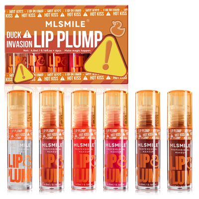 MLSMILE 6 Colors Duck Lip Plumper Gloss,High Pigment Plumping Lip Gloss,Hydrating Lip Glow Oil, Lip Balm for women, Vegan Lip Makeup,Lip Stick Set for Women.Lip Care Oil Set.