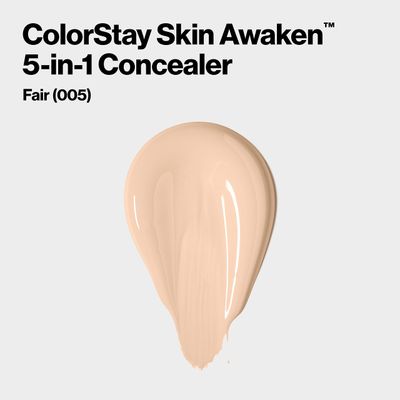 Revlon ColorStay Skin Awaken 5-in-1 Concealer, Lightweight, Creamy Longlasting Face Makeup with Caffeine &amp; Vitamin C, For Imperfections, Dark Circles &amp; Redness, 005 Fair, 0.27 Fl Oz