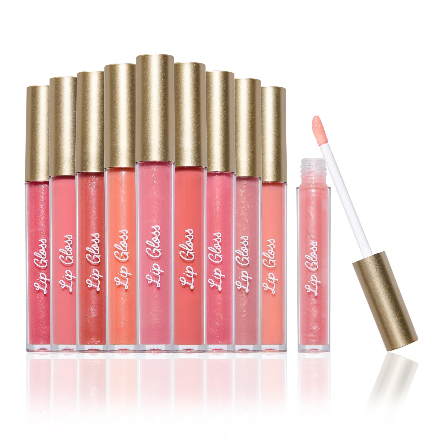 Beauty Concepts Lip Gloss Collection - Shimmering, Glossy Lip Makeup Set for a Radiant Finish, Pink and Neutral