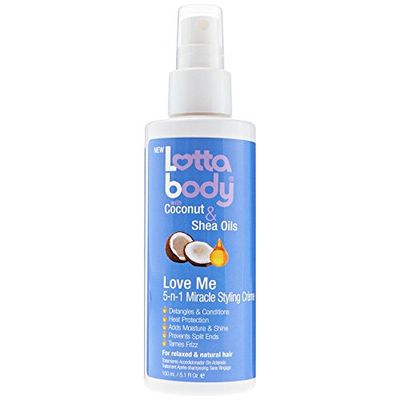 Lottabody, Love Me 5 in 1 Miracle Creme, Heat Protection For a Moisture &amp; Brilliant Hair, 5.1 Fl Oz