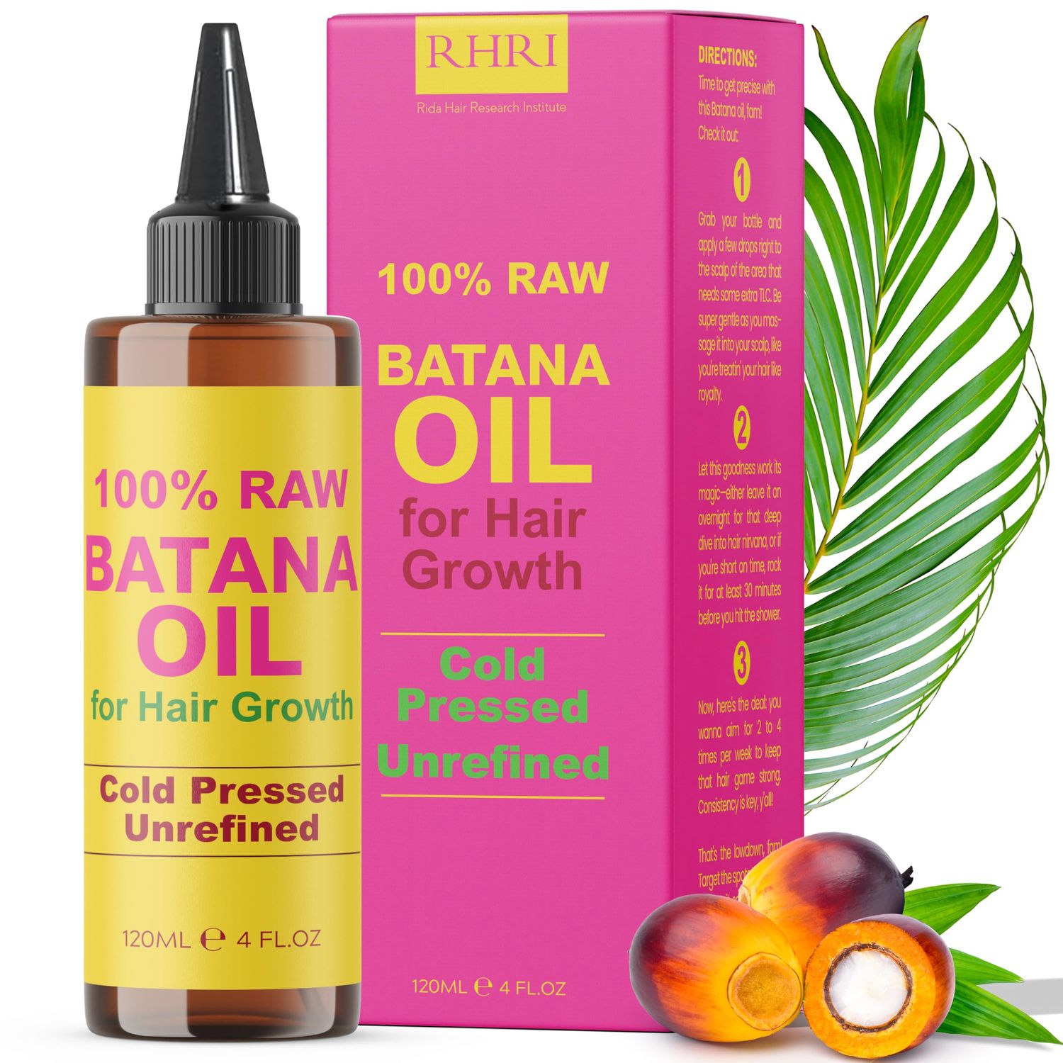 Batana Oil for Hair Growth | 100% Raw and Pure Hair Treatment | Cold Pressed &amp; Chemical-Free for Curly Hair Growth for Men and Women | Tube Jar