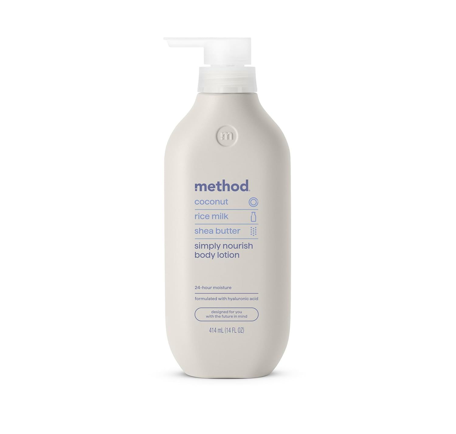 Method Body Lotion, Simply Nourish, Coconut, Rice Milk  Shea Butter notes, 24 Hours of Moisture 14 oz