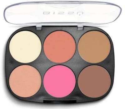 Biss 6 colors Makeup Palette (4grms each color) includes 2 highlighters, 2 Bronzers, 2 Blushes (La Buenaza)