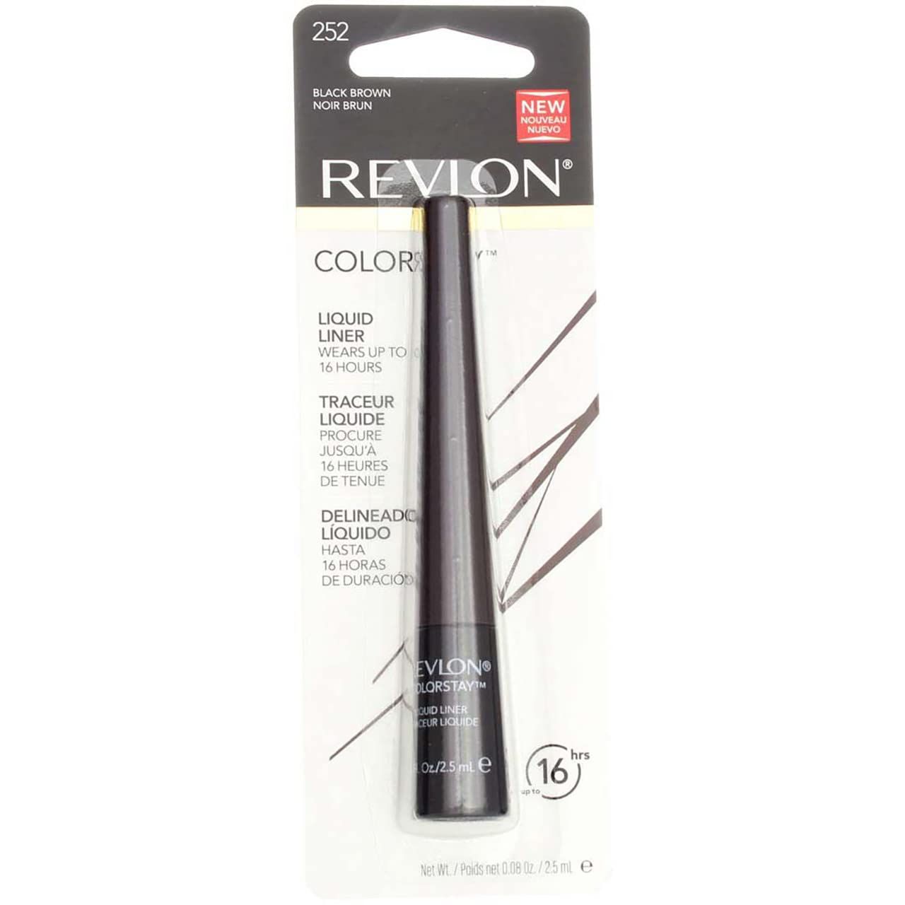 Revlon ColorStay Liquid Liner Eye Makeup, Black-Brown 252, 0.08 oz (Pack of 4)