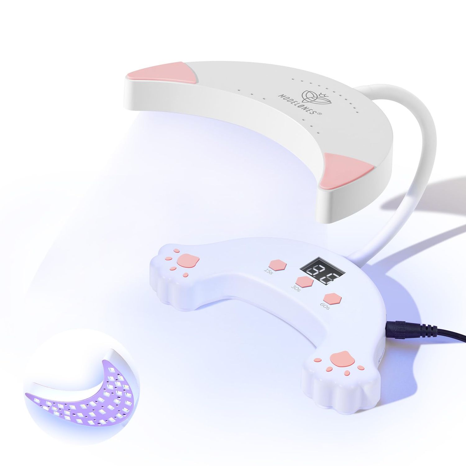 Modelones UV LED Nail Lamp, Gooseneck UV Lamp for Gel x Nails, 48 W Nail Light for Gel Nail Polish with 3 Timers and LCD Display, UV Light for Gel Nails, LED Nail Lamp for Fast Curing