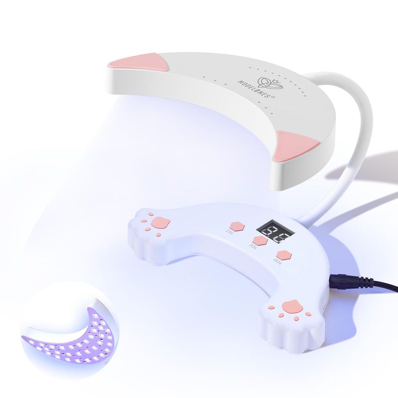 Modelones UV LED Nail Lamp, Gooseneck UV Lamp for Gel x Nails, 48 W Nail Light for Gel Nail Polish with 3 Timers and LCD Display, UV Light for Gel Nails, LED Nail Lamp for Fast Curing