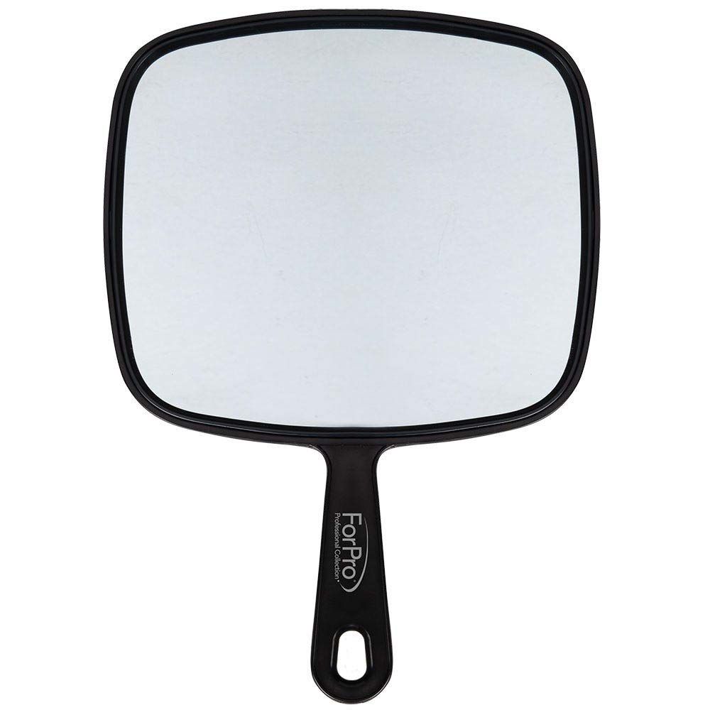 ForPro Professional Collection Extra Large Hand Mirror with Handle, 9&quot; W x 12&quot; L, Multi-Purpose Handheld Mirror with Distortion-Free Reflection, Black