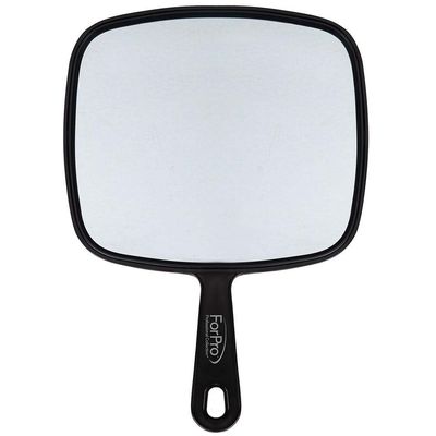 ForPro Professional Collection Extra Large Hand Mirror with Handle, 9&quot; W x 12&quot; L, Multi-Purpose Handheld Mirror with Distortion-Free Reflection, Black