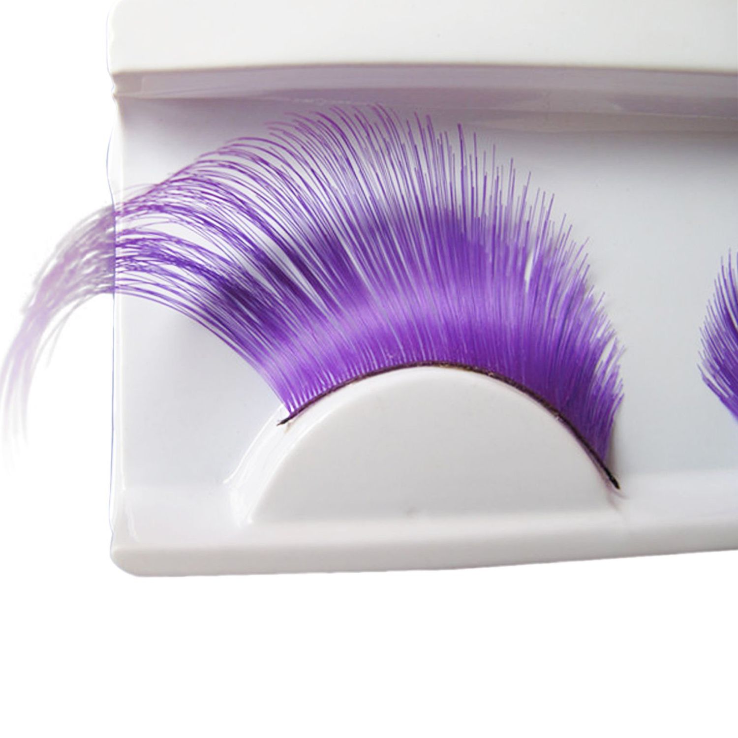AnHua New Sexy Fun Ladies Styles Handmade Reusable Long Thick Fancy Party Feather False Eyelashes Makeup Eye Lashes (Purple)