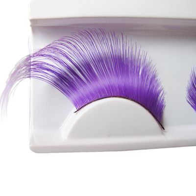 AnHua New Sexy Fun Ladies Styles Handmade Reusable Long Thick Fancy Party Feather False Eyelashes Makeup Eye Lashes (Purple)