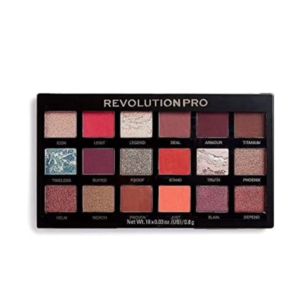 Revolution Pro Regeneration Eyeshadow Palette, Legendary, Matte &amp; Shimmer Hues, 18 Shades Highly Blendable, Cruelty-Free, 0.24 Oz