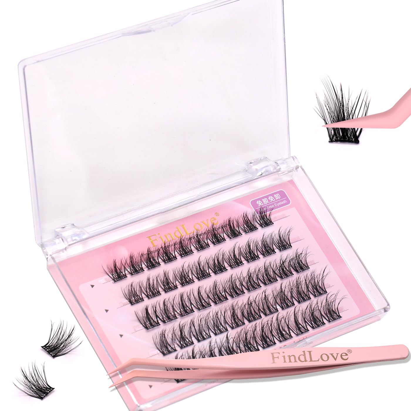 Stick on Lashes Self Adhesive Press on Glueless Gluefree Lash for Women No Glue Needed Natural Eyelash