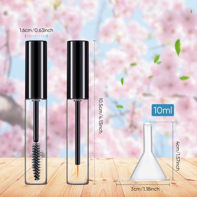 12 Pieces 10 ml Empty Mascara Tubes Eyelash Serum Tubes and Eyeliner Tubes Set Includes 4 Eyelash Cream Container Bottle, 4 Liquid Eyeliner Mascara Container, 4 Funnels for Castor Oil DIY Mascara