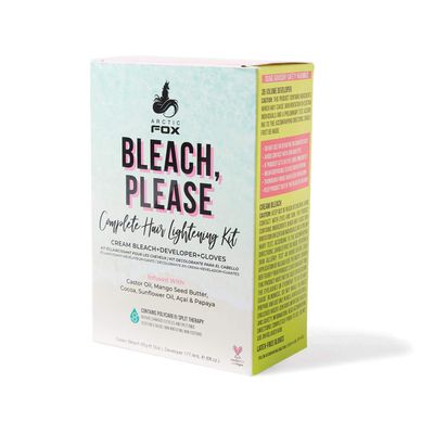 ARCTIC FOX Bleach Please Hair Lightening Kit Cream Bleach, 35 Volume Developer And Latex Free Gloves Infused With Acai, Cocoa, Sunflower Oil &amp; Papaya! Vegan And Cruelty Free