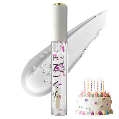 Saint by Claudia Birthday Cake Flavor Lip Oil - Nourishing And A High Shine Finish, Infused With Shea Butter, Antioxidants and Vitamin E, Vegan &amp; Cruelty-Free