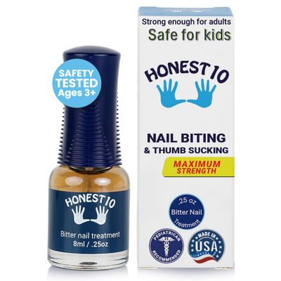 Honest10 Nail Biting Prevention for Kids &amp; Adults - Break The Habit - Safe Bitter Nail Polish Formula, Lab Tested &amp; Pediatric MD Approved - Thumb Guard, Easy Application, Made in USA (0.25 oz)