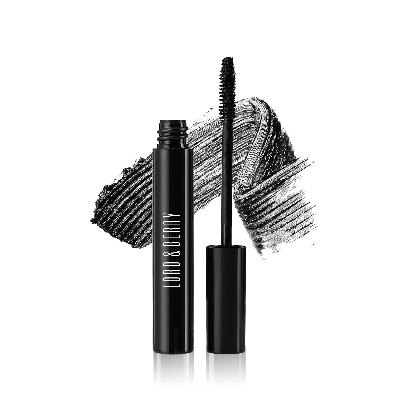 Lord &amp; Berry Splashproof Longwear Waterproof Lash Mascara - Black for Volume and Length, False Lash Effect Long Lasting Eye Makeup, Enriched with Olive Oil, Vegan, Cruelty Free, 0.28 oz, Deep Black
