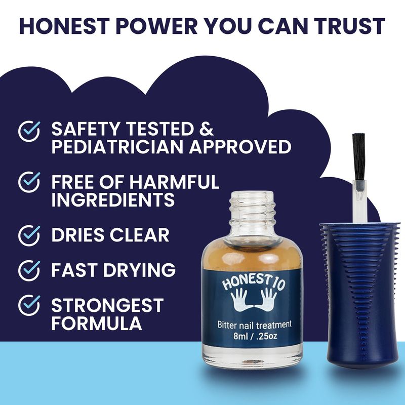 Honest10 Nail Biting Prevention for Kids &amp; Adults - Break The Habit - Safe Bitter Nail Polish Formula, Lab Tested &amp; Pediatric MD Approved - Thumb Guard, Easy Application, Made in USA (0.25 oz)