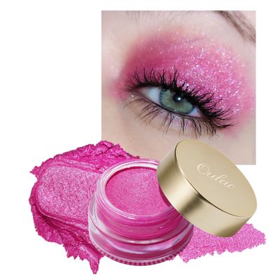 Oulac Hot Pink Cream Eyeshadow also for Highlighter Highly Pigmented Eye Shadow Waterproof&amp;Long Lasting with Moisturizing Formula Blendable Shimmer Eye Make-up,Vegan &amp; Cruelty-Free, 6g, 09