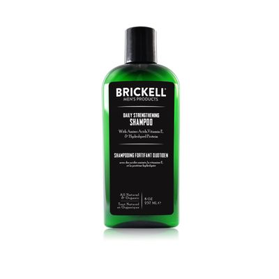 Brickell Men&#39;s Products Daily Strengthening Shampoo for Men, Natural and Organic Featuring Mint and Tea Tree Oil To Soothe Dry and Itchy Scalp, Sulfate Free and Paraben Free, 8 Ounce, Scented