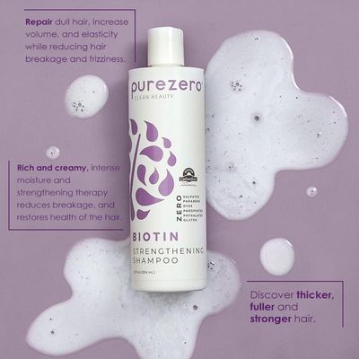 Purezero Biotin Shampoo &amp; Conditioner set - Anti Thinning Formula - Volumizing, Thicker, Fuller Hair - Zero Sulfates, Parabens, Dyes, Gluten - 100% Vegan &amp; Cruelty Free - Great For Color Treated Hair