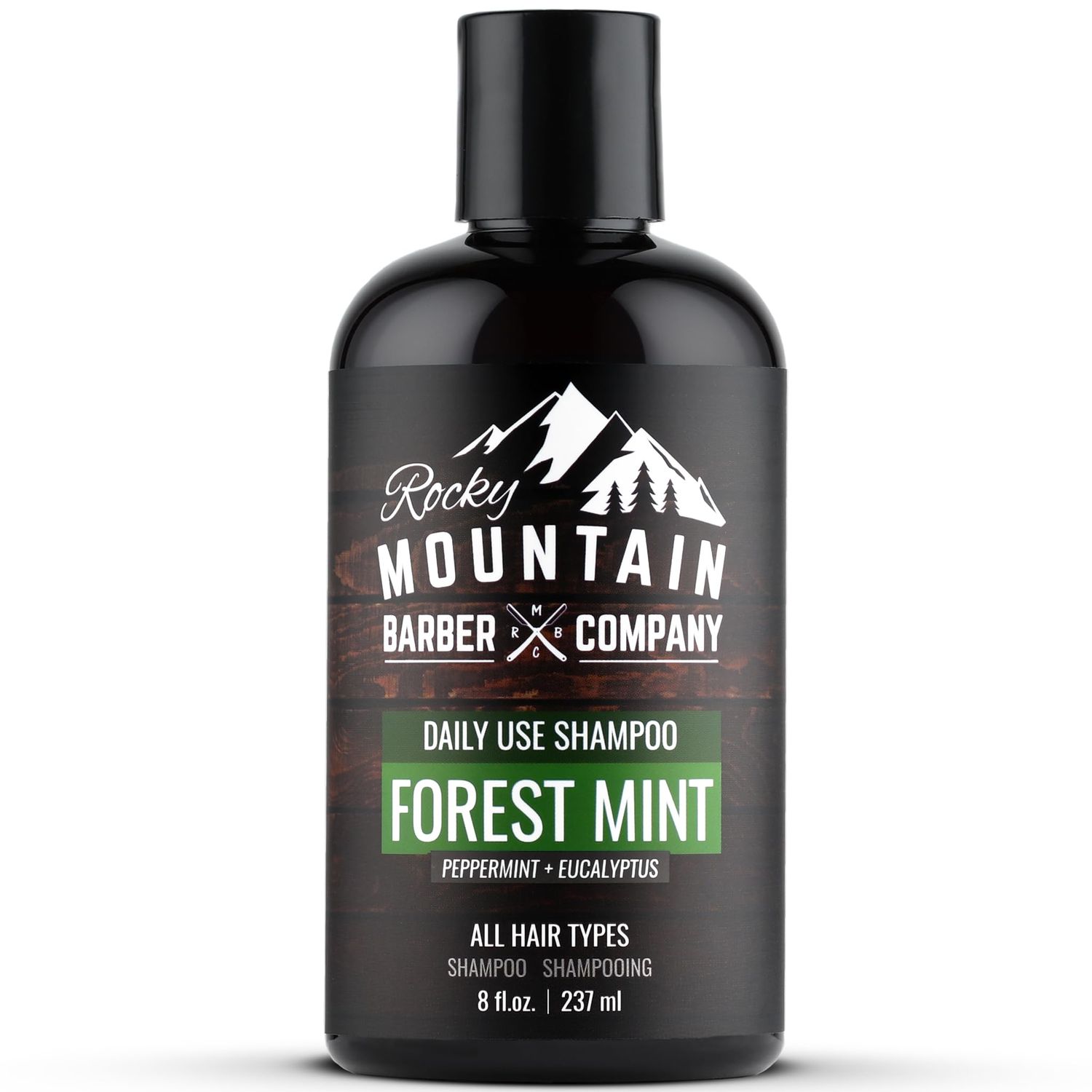 Rocky Mountain Barber Company Men&#39;s Shampoo - Tea Tree Oil, Peppermint &amp; Eucalyptus for All Hair Types
