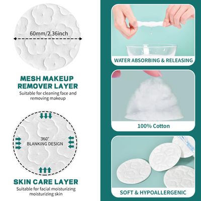 Premium Cotton Rounds for Face, 300 Count Makeup Remover Pads, 100% Pure &amp; Natural Facial Cleansing Round Pads, Hypoallergenic, Lint-Free