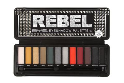 BYS Rebel Eyeshadow Palette, 12 Color Collection in Tin Kit with Mirror - Highly Pigmented Matte &amp; Metallic Shades
