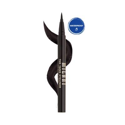 Milani The Tank Liquid Eyeliner - No-Skip, Waterproof, Long Lasting, Smudgeproof, Black, Cruelty-Free, 12 Hour Wear, Tips &amp; Tricks