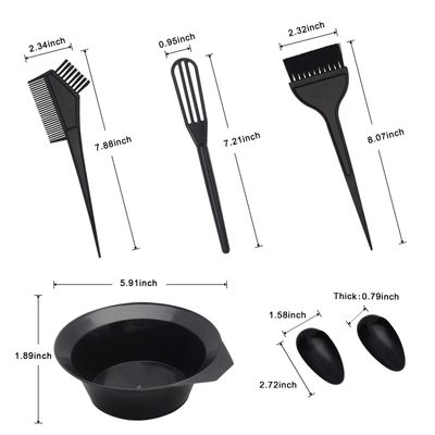 CREATESTAR 15 Pcs Hair Dye Coloring Kit, Hair Coloring Dyeing Bleaching DIY Salon Tool, Hair Tinting BowlDye BrushMixing SpoonEar CoverGlovesTint Comb (Black)
