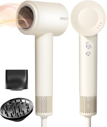 Hair Dryer, 160000RPM Professional High-Speed Blow Dryer 2 Billion Negative Ionic Care Hair Dryer for Fast Drying, 5 Temp2 Speeds, Low Noise Thermo-Control, Travel with Magnetic Diffuser &amp; Nozzle