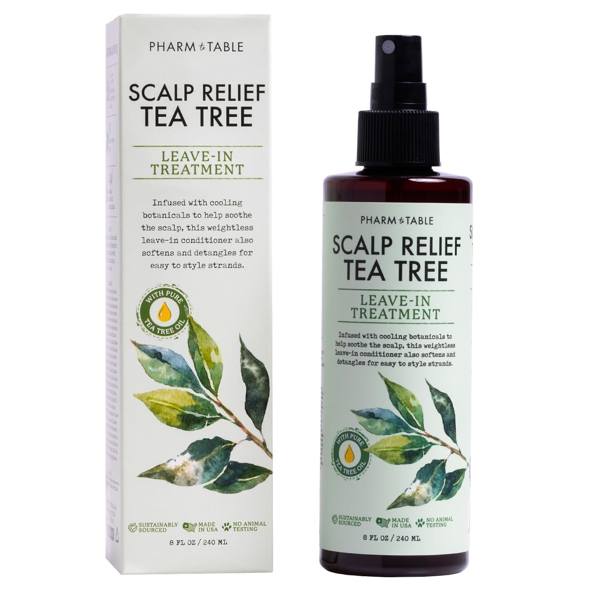 Scalp Relief Tea Tree Leave-In Conditioner, Relieve Itchy, Dry Scalp, Detangles Hair, 240ml8 fl oz