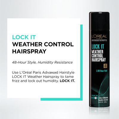 L'Oral Paris Advanced Hairstyle LOCK IT Weather Control Hairspray, 8.25 oz. (Packaging May Vary)