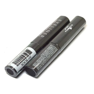 Italia-Deluxe Makeup 2pcs of Classic Liquid Eyeliner 201 Matte Black Eye Liner Vitamin E  ZipBag