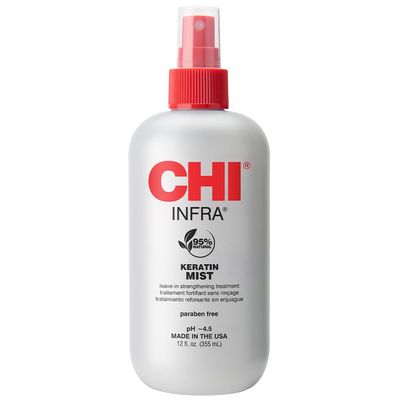 CHI Keratin Mist, Strengthening Hair Spray For Restoring Softness &amp; Protecting Against Heat Damage, Paraben-free, 12 Oz