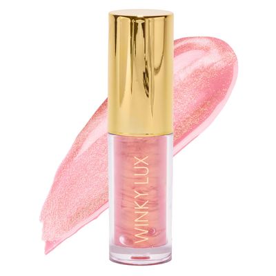 Winky Lux Very There Lip Oil, Hydrating Nude Pink Gloss with Jojoba Oil, Non-Sticky Glossy Lip Oil, Tinted Pink Gloss for Juicy Lips, Pink Opal