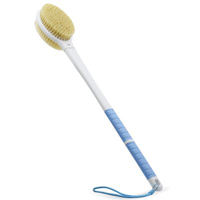 Shower Brush with Soft and Stiff Bristles,20.5&quot; Extra Long Handle Dual-Sided Back Scrubber Bath Brush Body Exfoliator for Wet or Dry Brushing (Extra Long Handle)