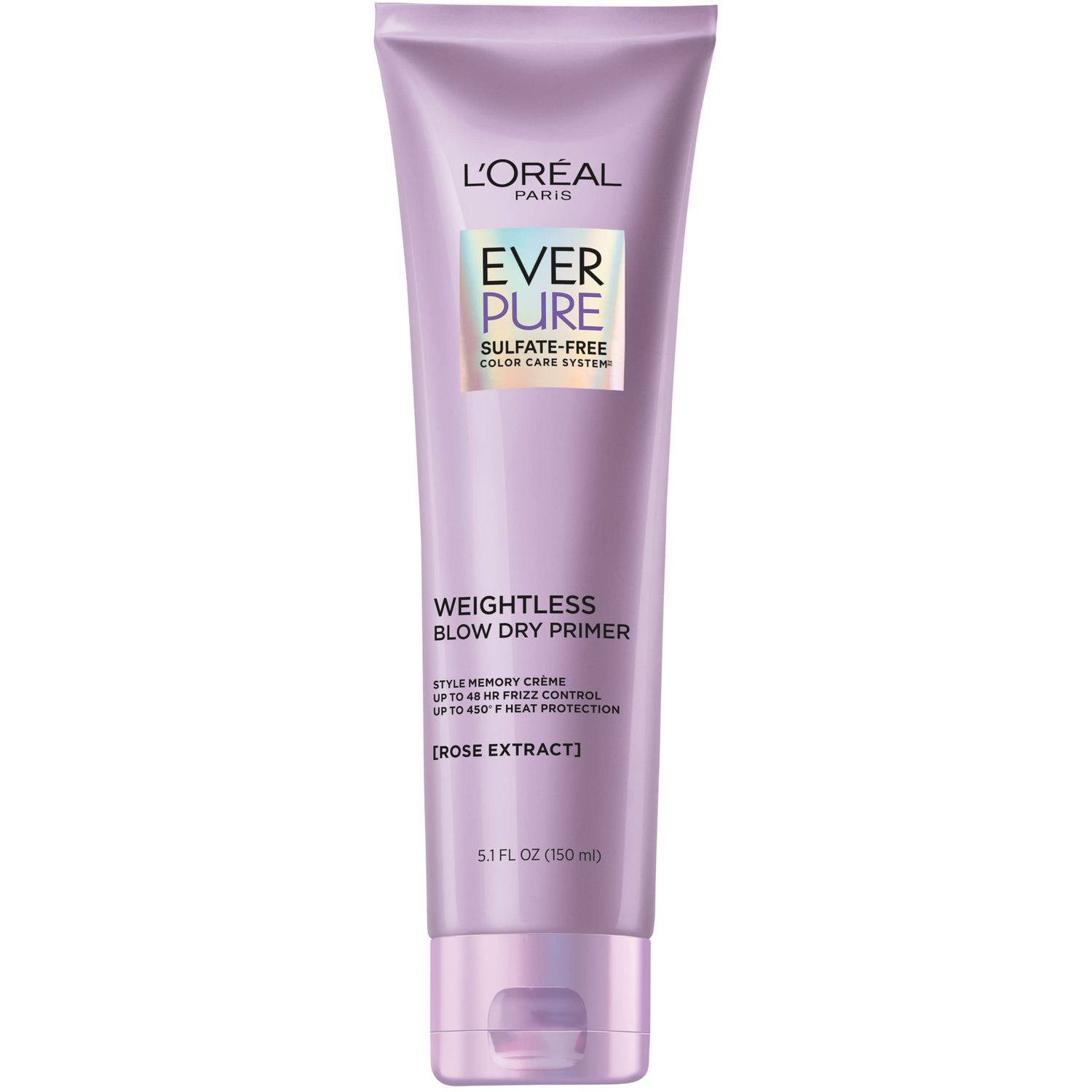 LOral Paris Blow Dry Primer for 48 HR Frizz Control, Sulfate Free, EverPure 5.1 fl oz