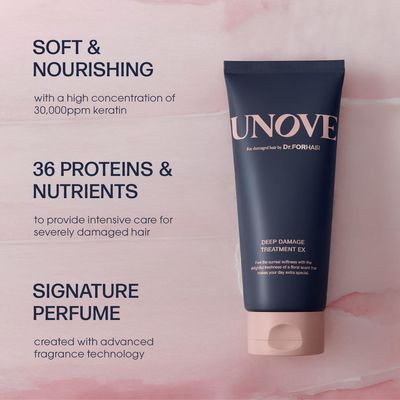 UNOVE Deep Damage Hair Treatment Mask Ex Tender Bloom 207 ml7fl.oz | | Protein-Rich Nourishment Hair Mask | Deep Conditioner for Dry Damaged Hair | Deep Conditioning &amp; Moisturizing