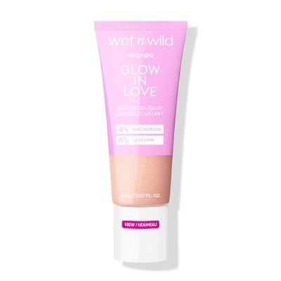wet n wild Mega Glo Liquid Highlighter, Sheer &amp; Buildable 4% Niacinamide-Enriched Lightweight Radiance with 8% Glycerin, Vegan &amp; Cruelty-Free - Glow In Love