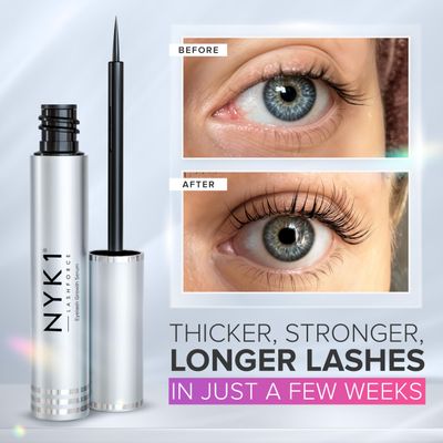 NYK1 CONCENTRATED Lash Serum For Eyelash Growth (3ml) LashForce Eyelash Serum To Grow Lashes Longer And Thicker Eyelash Growth Serum - Lash Growth Serum For Enhanced Eye Lash Serum Growth