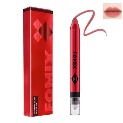 Velvet Matte Lipstick Stick with Brush-2 in 1 Double Head Lip Crayon, Waterproof Long Lasting Lip Stain Non-stick Lipgloss Pencil Lipstick, Lip Makeup Pen, Thanksgiving Gift for Girl Women-06#