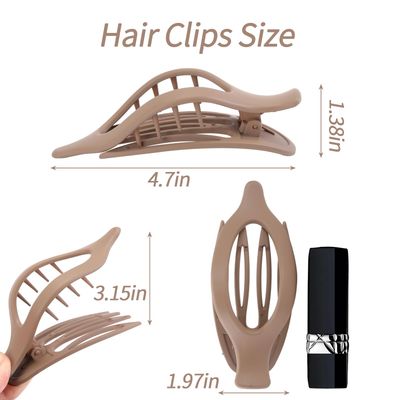 6 Packs Hair Clips, French Concord Flat Hair Clips, Curved Claw Clips for Women Girls, Lay Down Claw Clips, Christmas Holiday Accessories
